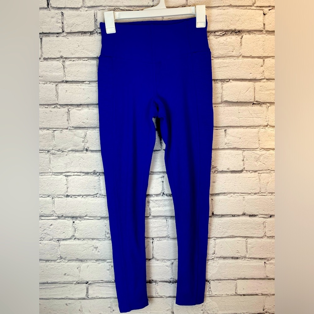 Zella Blue High Rise Leggings with Pockets size Small